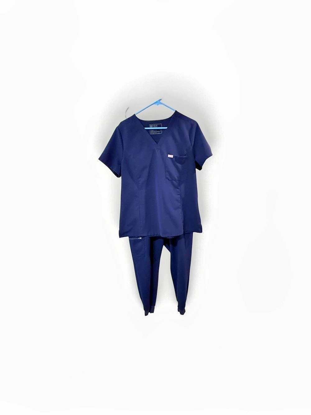 FIGS Zamora Jogger Scrub Set with V-Neck Top Blue XL